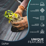 2M x 10M LAYFAIR® HEAVY DUTY WEED CONTROL FABRIC GROUND COVER MEMBRANE FAST P&P